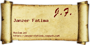 Janzer Fatima névjegykártya